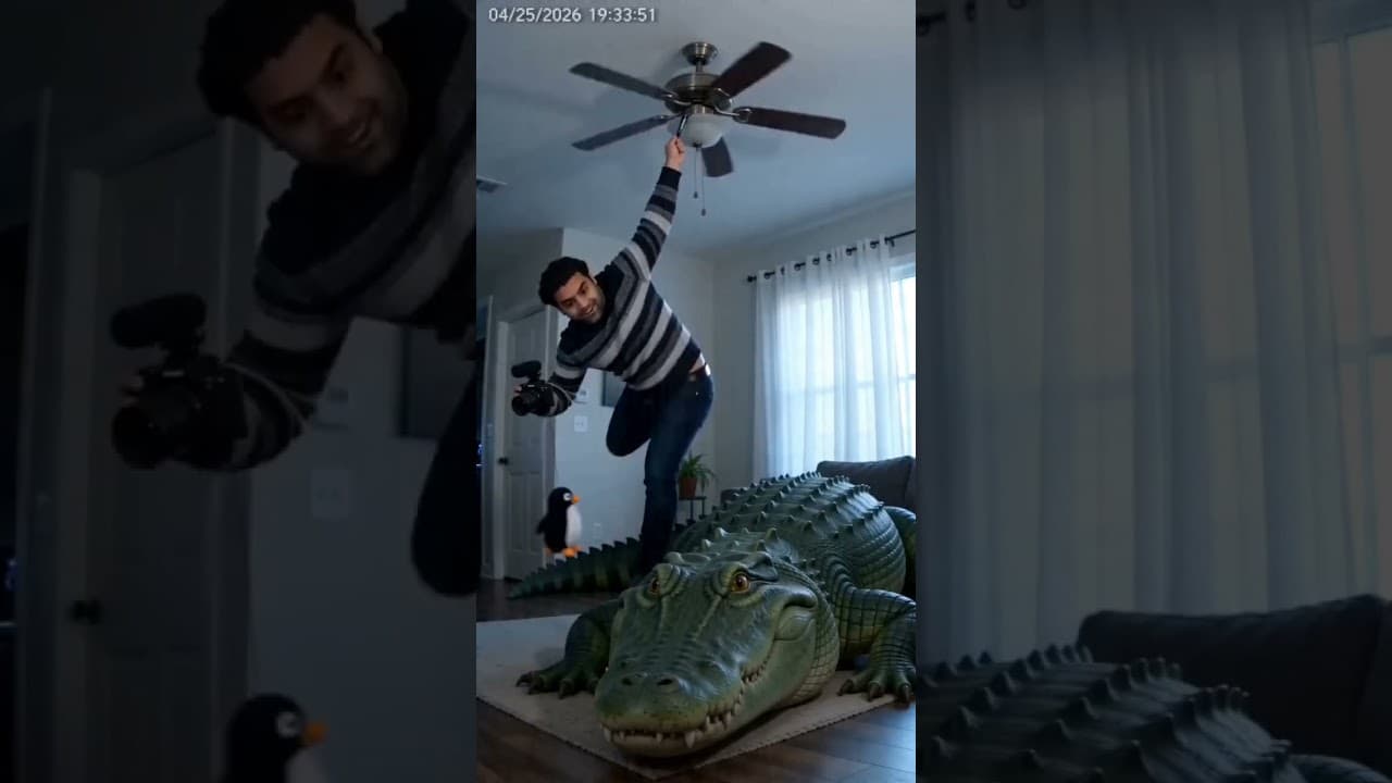 Brought a Penguin Home for World Penguin Day and [Snappy] Was Already Here 🐊🐧🌪️