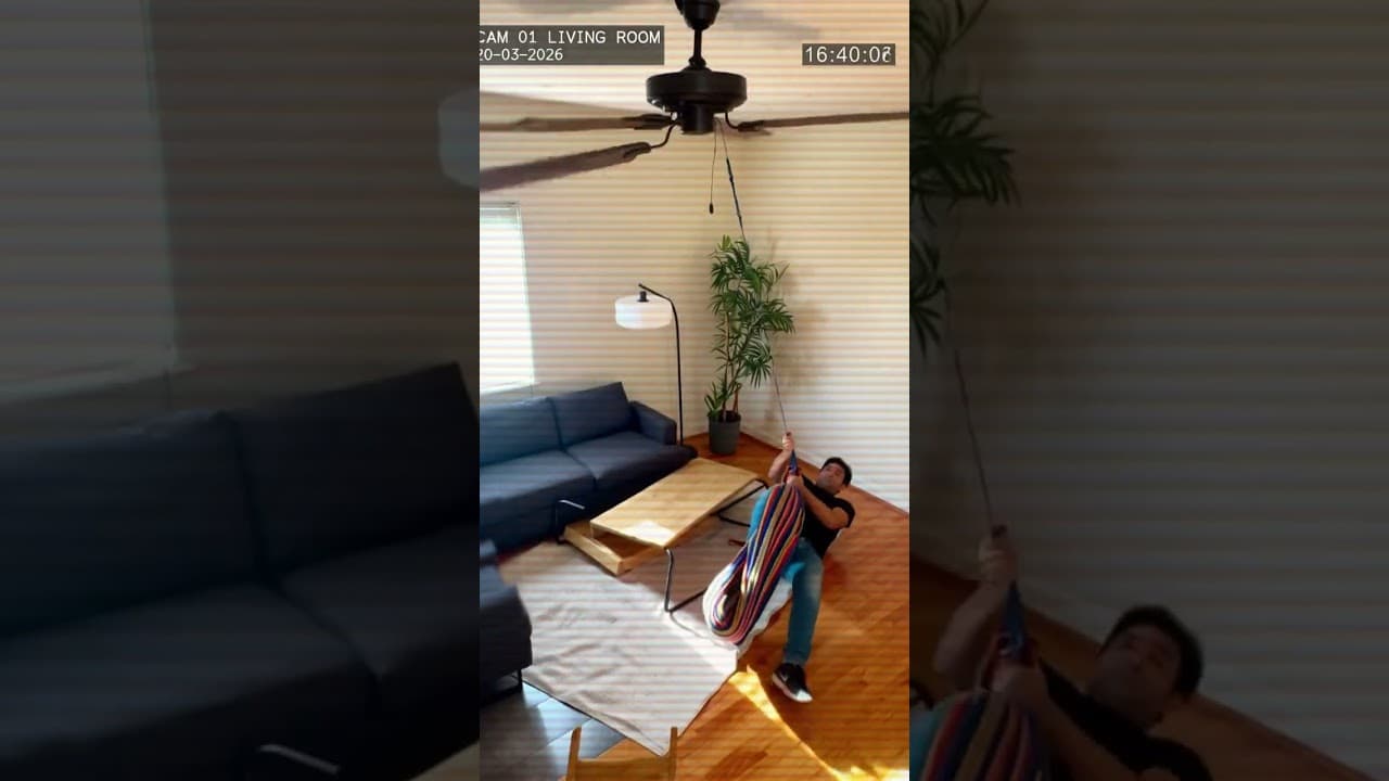 Tried to Hang a Hammock From the Ceiling Fan 🏖️💀