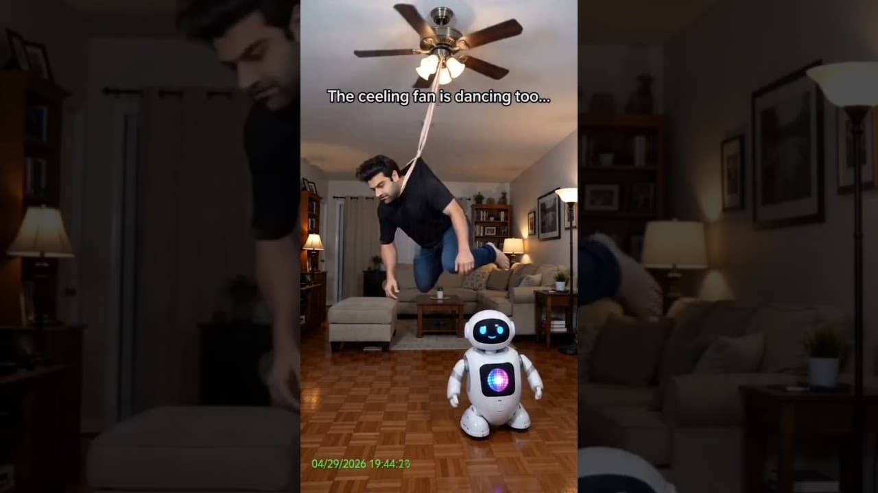 Danced With [Sparky] on International Dance Day and the Ceiling Fan Stole the Show 💃🤖🌪️