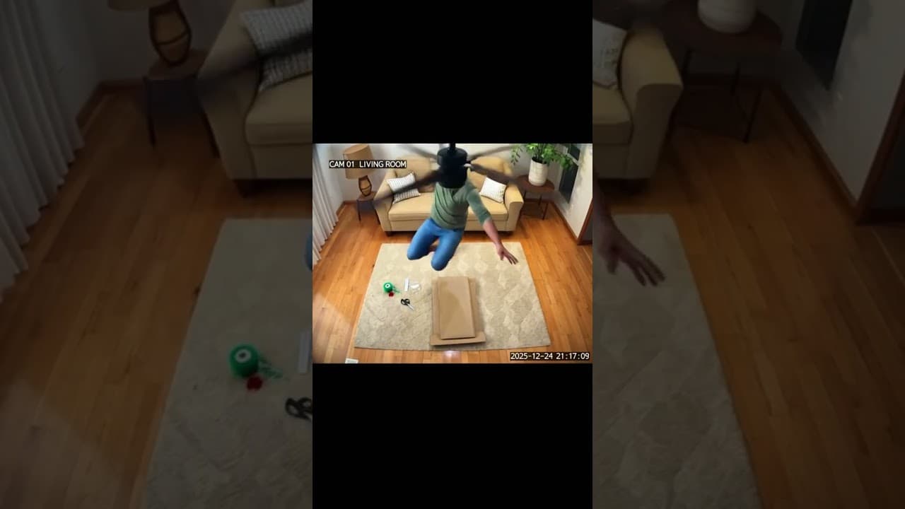 Tried to Wrap a Gift Under the Ceiling Fan and My Cat Wrapped ME Instead 🎁🐱🌪️