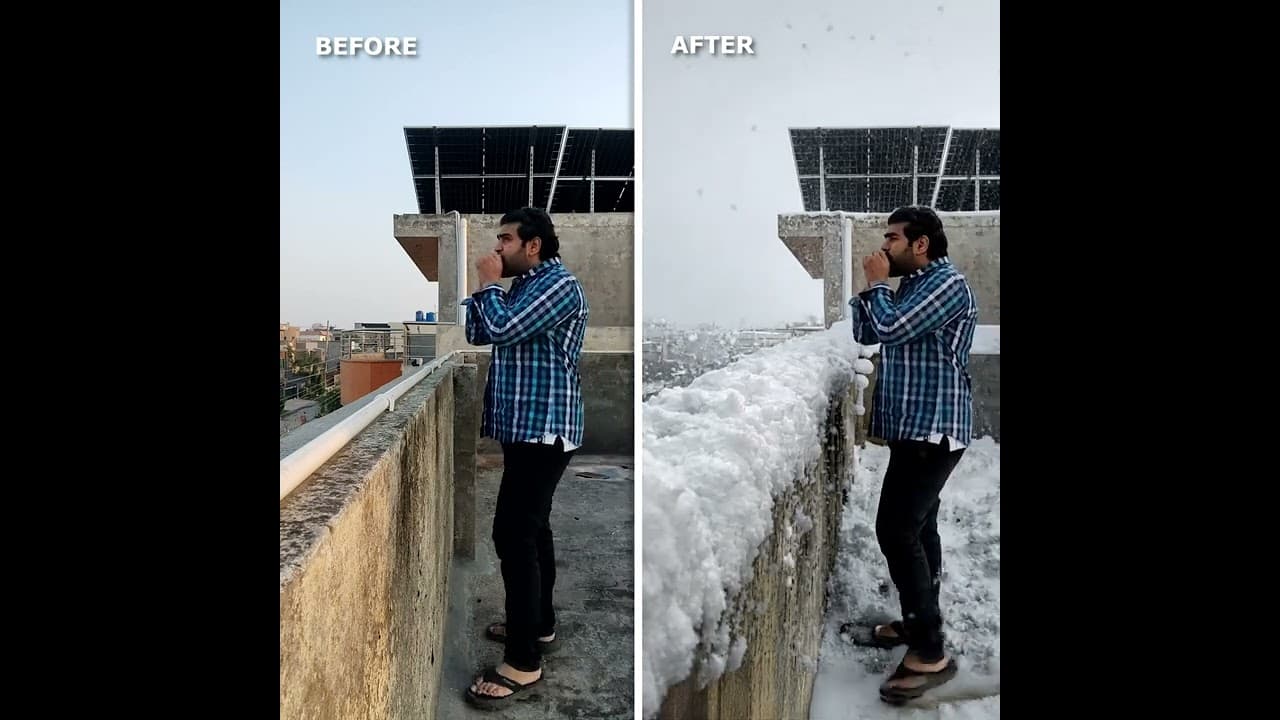 I Made It SNOW in Pakistan 🇵🇰❄️ (AI VFX Before/After)