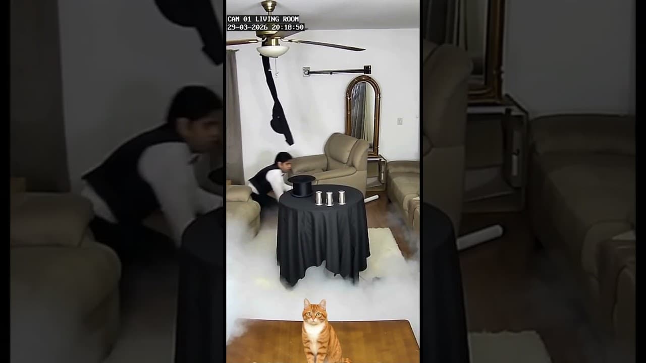 Tried a Magic Show Under the Ceiling Fan and Actually Made Myself Disappear 🎩🌪️
