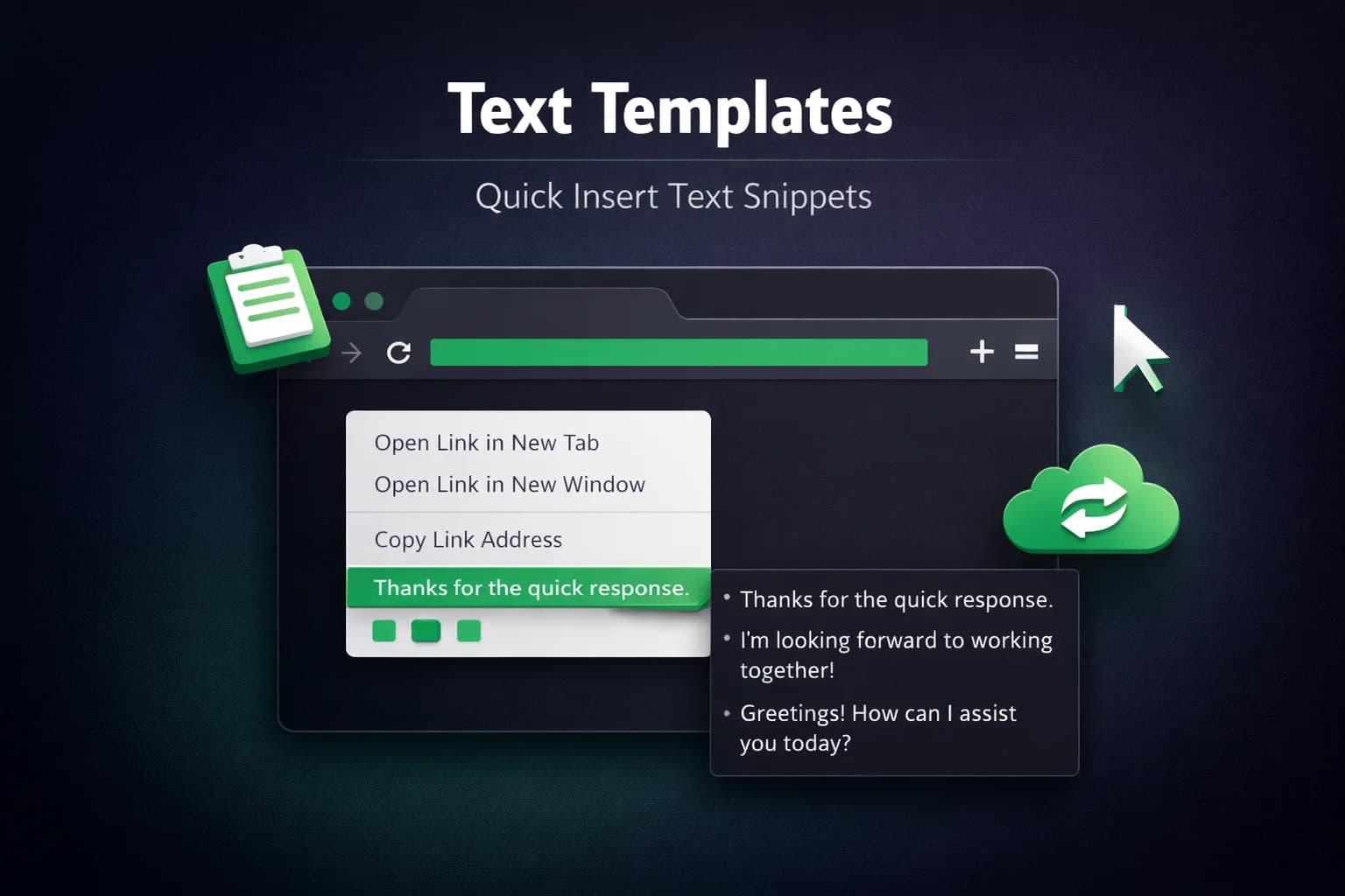 Text Templates - Quick Insert Browser Extension